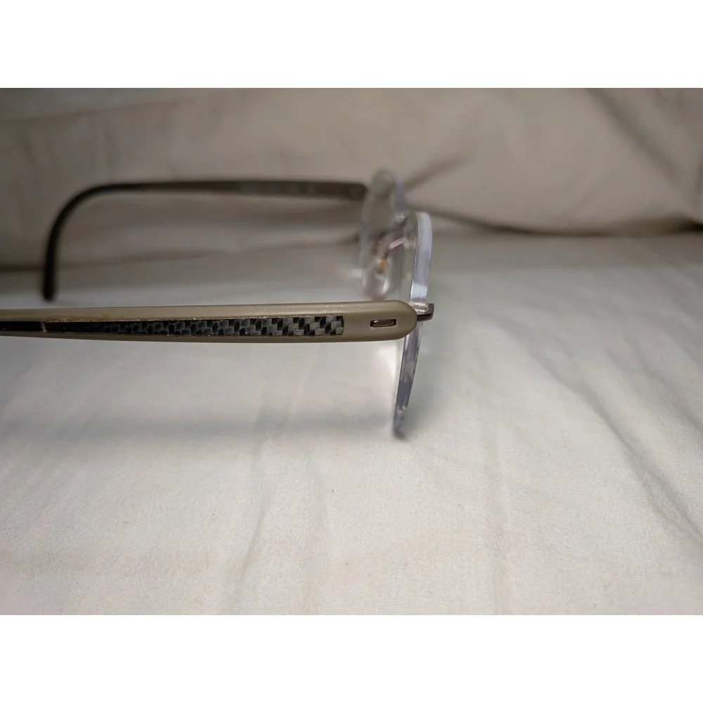 Silhouette 5408 40 6051‎ Beige Carbon Fiber Titanium Rimless Eyeglasses Frame